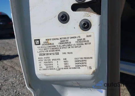 2004 Chevrolet Silverado 1500 Ls from USA, damaged, VIN 2GCEK19V141101532